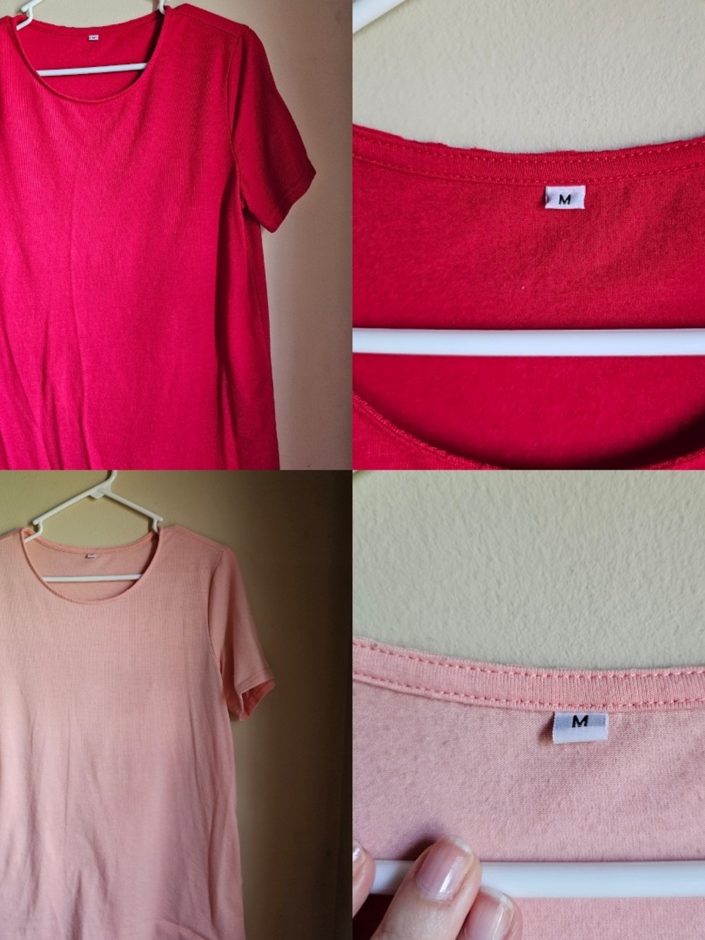 Unbranded Women’s Short Sleeve Crewneck Top - Red / Peach